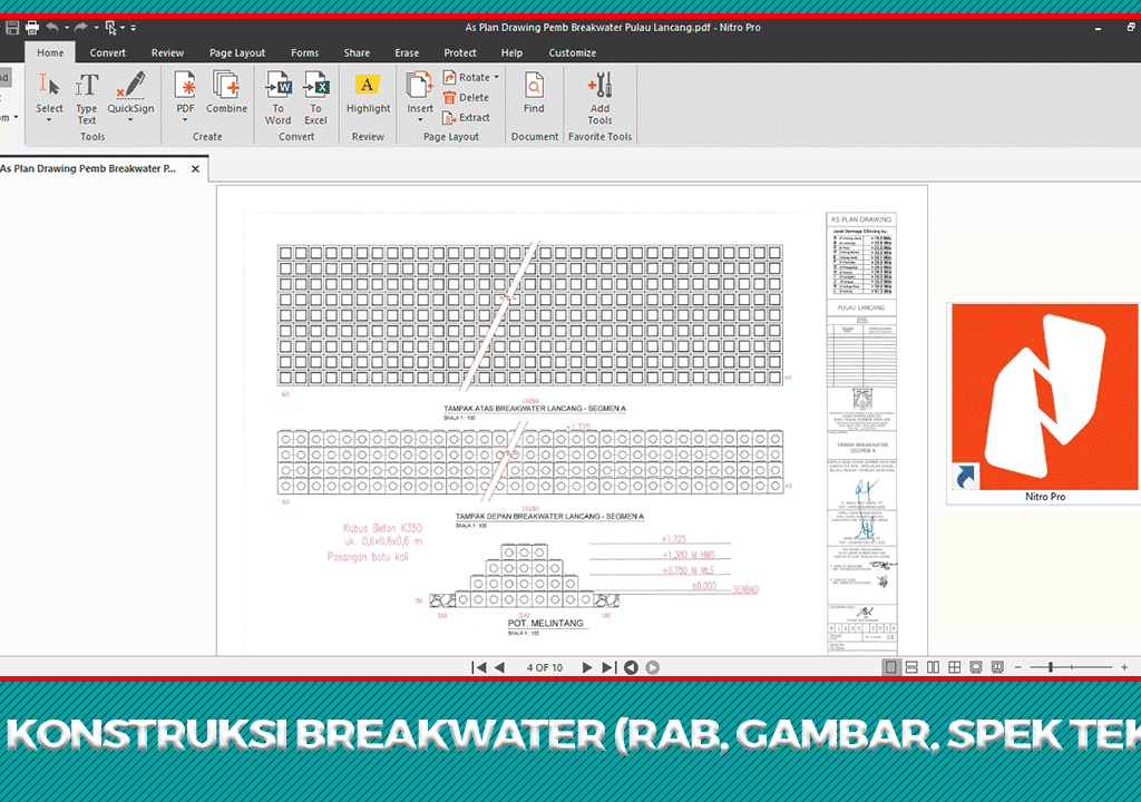 Download Data Konstruksi Breakwater (RAB, Gambar, Spek Teknis) Lengkap