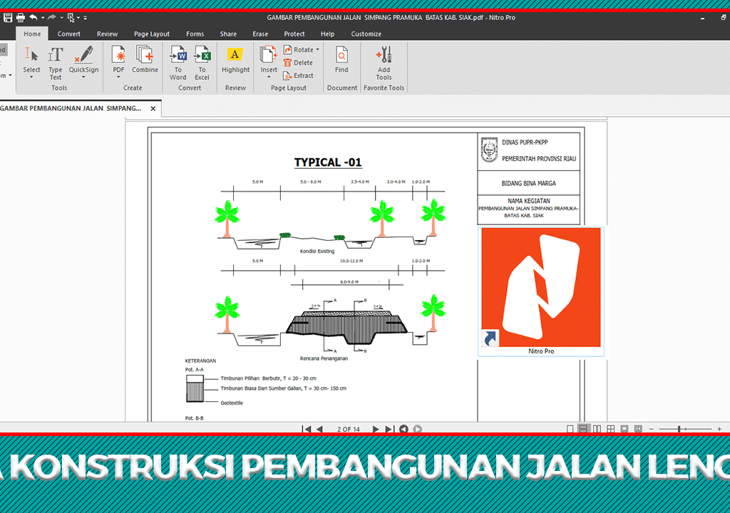 Download Data Konstruksi Pembangunan Jalan (Gambar + Volume Kerja + KAK)