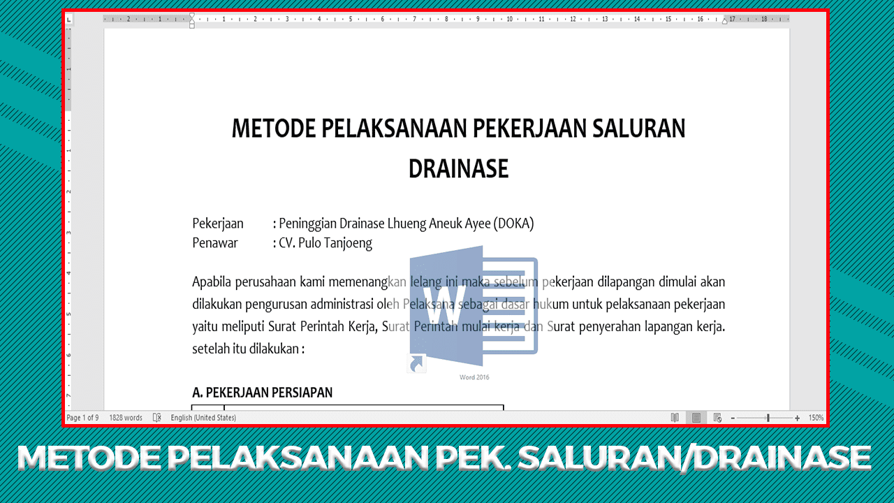 Download Dokumen Metode Pelaksanaan Pekerjaan Saluran/Drainase Beton