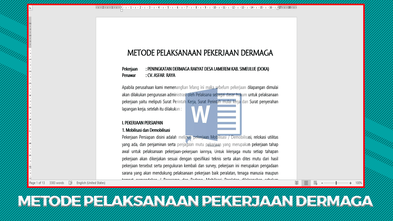 Download Dokumen Metode Pelaksanaan Pekerjaan Pembangunan Dermaga