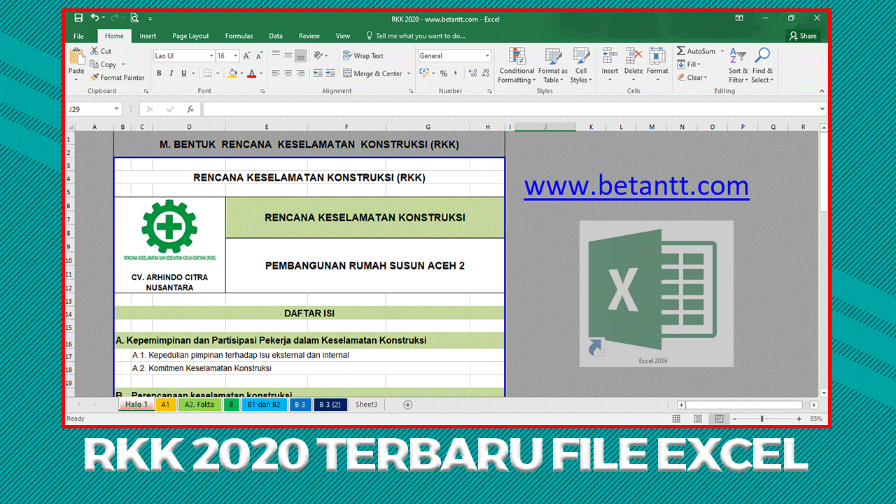 Download File Rencana Keselamatan Dan Kesehatan Kerja-RKK 2020 Terbaru Ecxel