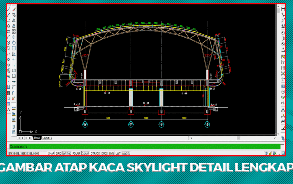 Download Gambar Atap Kaca Skylight Detail Lengkap DWG AutoCAD