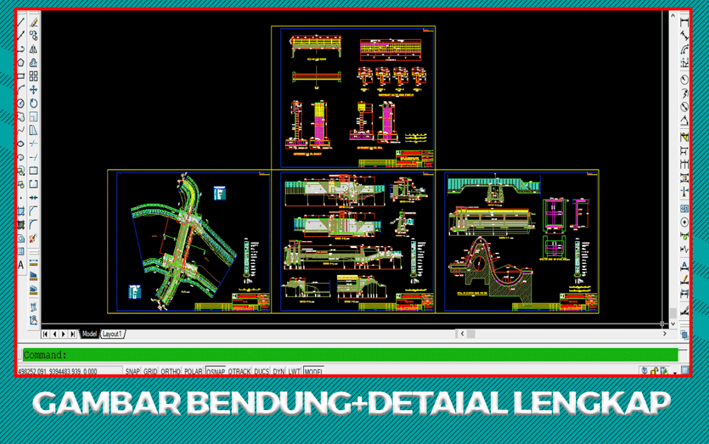 Download Gambar BENDUNG Detail Lengkap DWG AutoCAD
