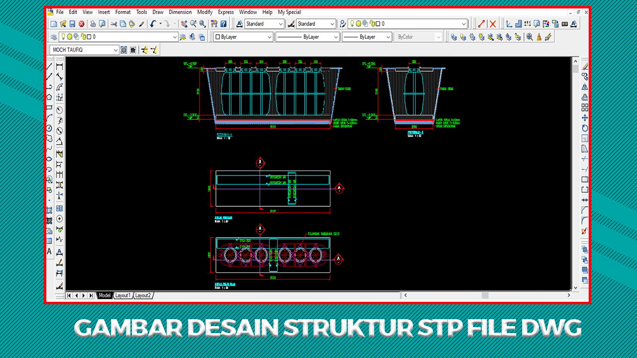 Download Gambar Desain Struktur STP File Dwg