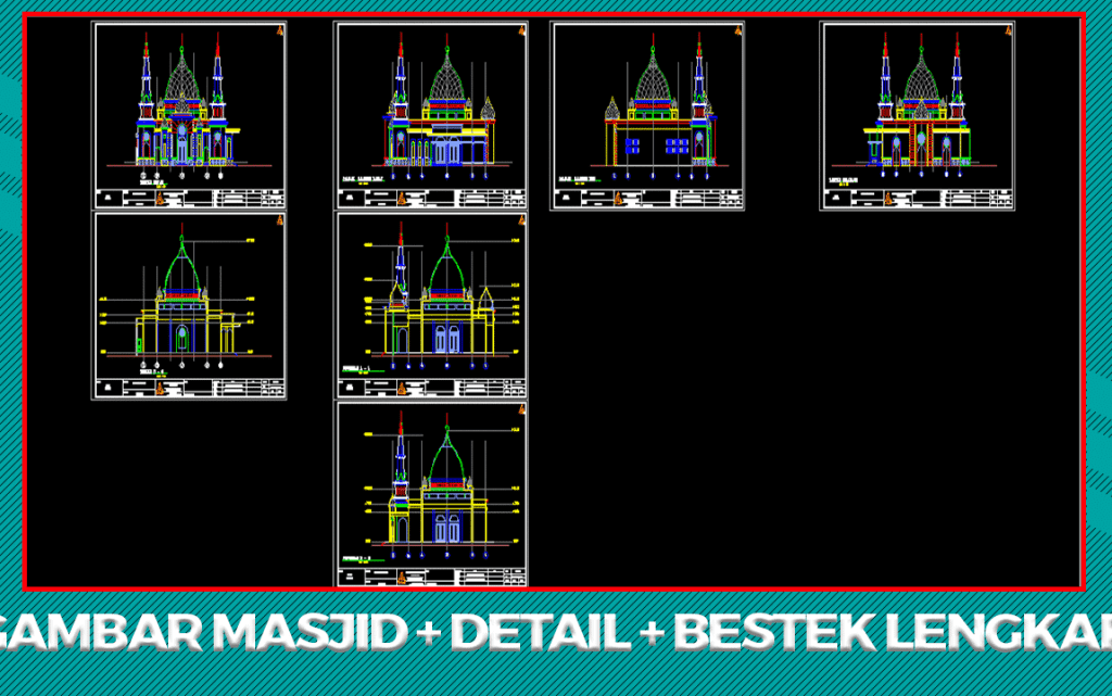 Download Gambar Masjid File DWG Disertai Bestek Lengkap