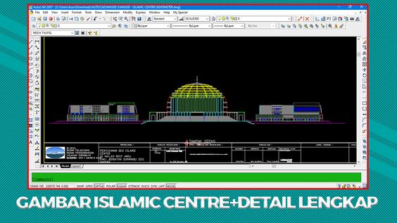 Download Gambar Masjid Islamic Center Beserta Detail Lengkap File DWG