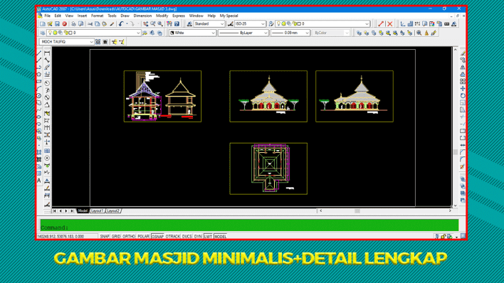 Download Gambar Kerja Detail Menara Masjid+Pagar