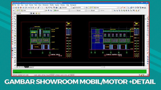 Download Gambar Showroom Mobil/Motor File DWG AutoCAD