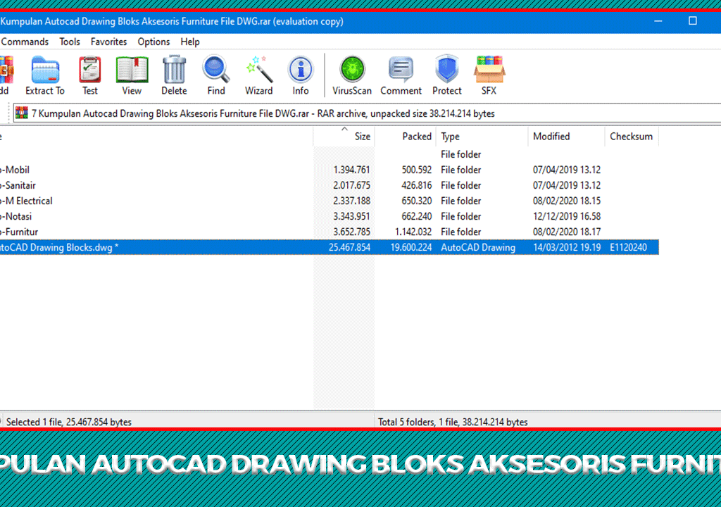 Download Kumpulan Autocad Drawing Bloks Aksesoris Furniture File DWG