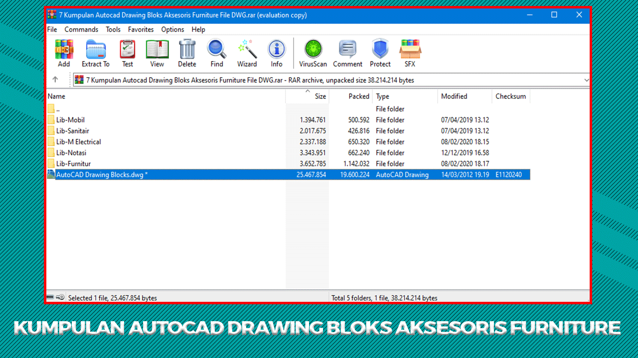 Download Kumpulan Autocad Drawing Bloks Aksesoris Furniture File DWG