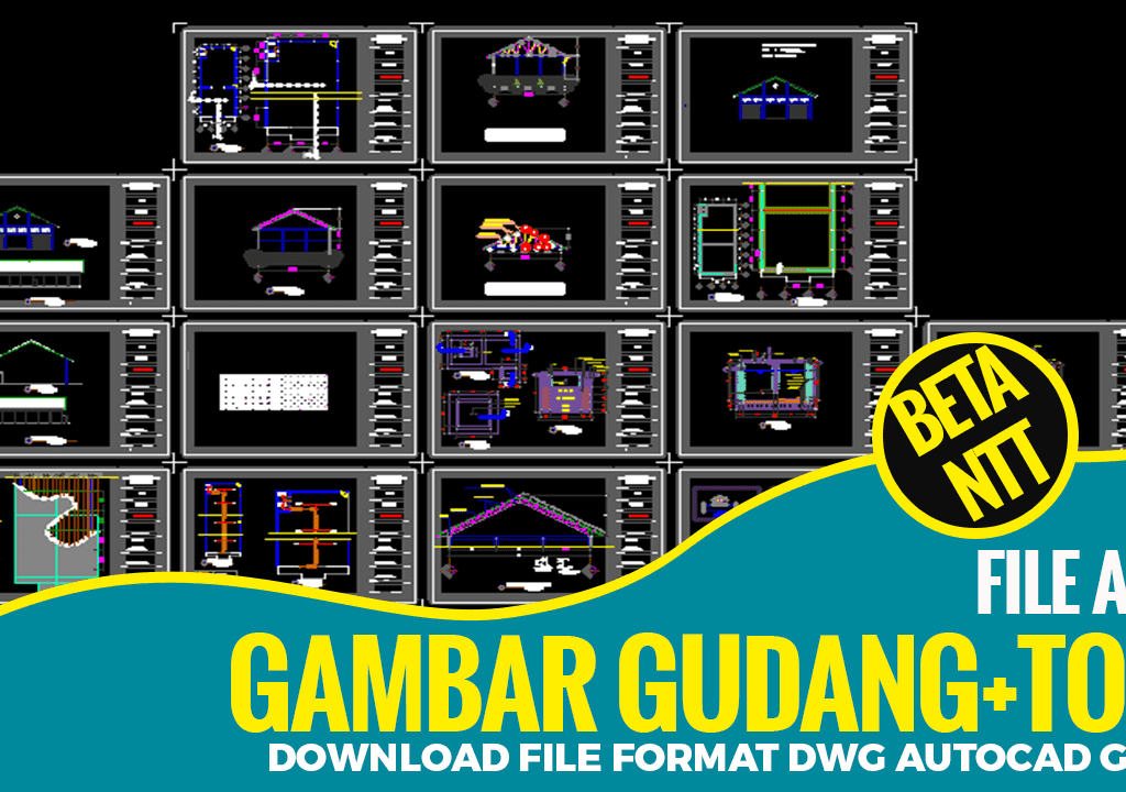 Download Ruko+Gudang Bestek Lengkap File DWG AutoCAD