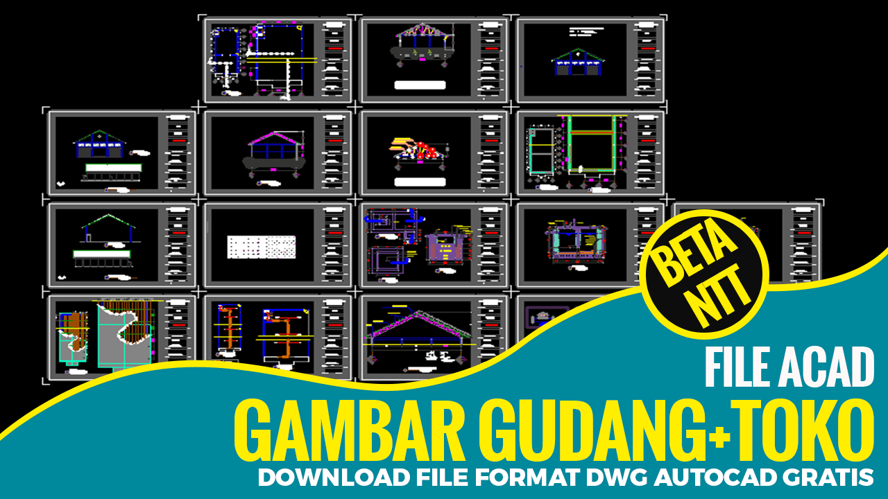 Download Ruko+Gudang Bestek Lengkap File DWG AutoCAD