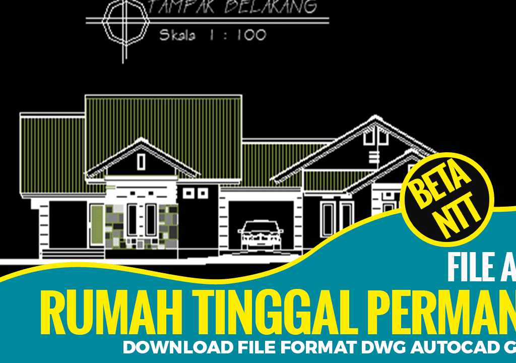 Download Rumah 18,6×10,5m Bestek Lengkap DWG AutoCAD