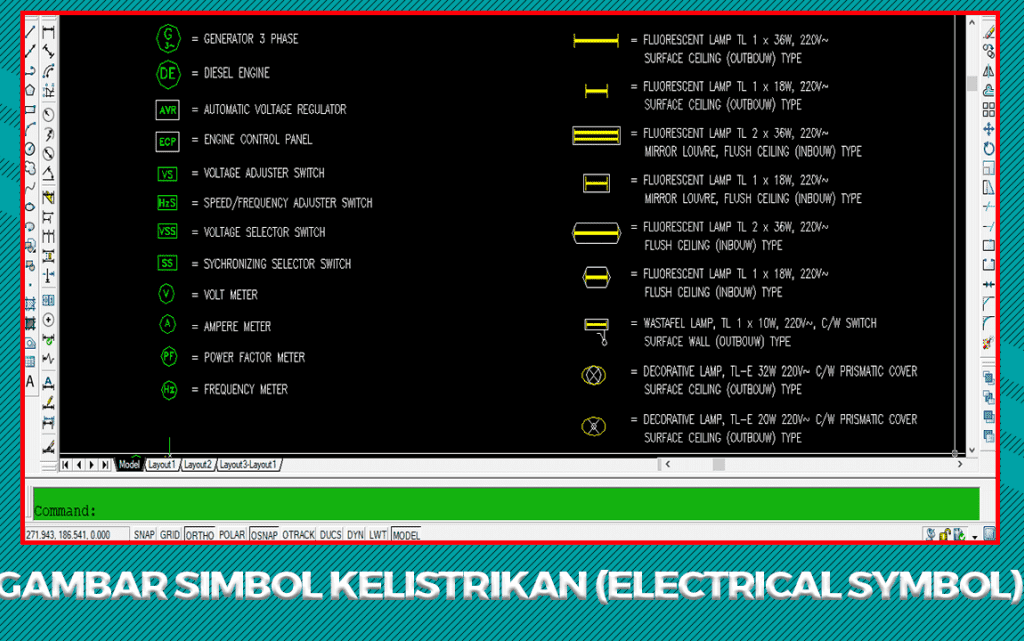Download Gambar Simbol Kelistrikan (Electrical Symbol) File DWG AutoCAD