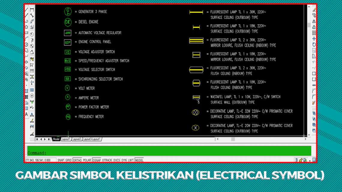 Download Gambar Simbol Kelistrikan (Electrical Symbol) File DWG AutoCAD