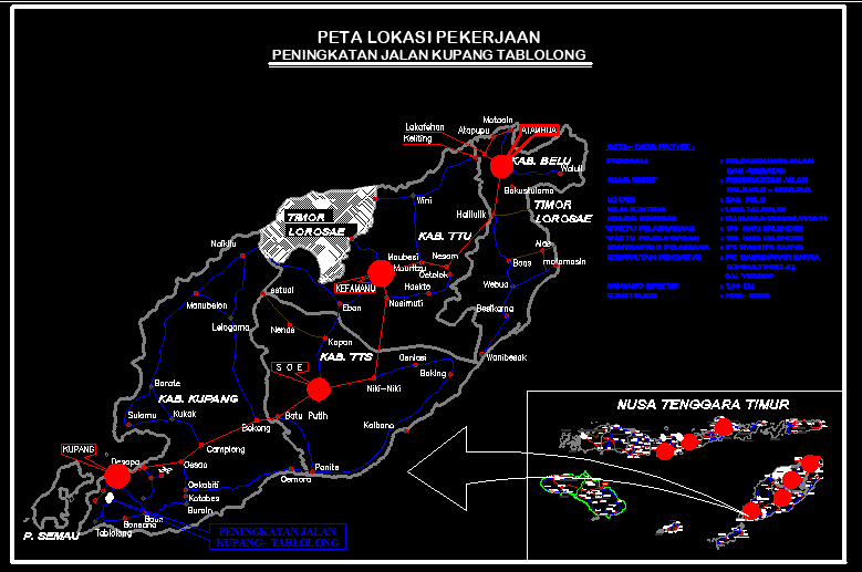 Download Peta Propinsi Nusa Tenggara Timur file DWG AutoCAD