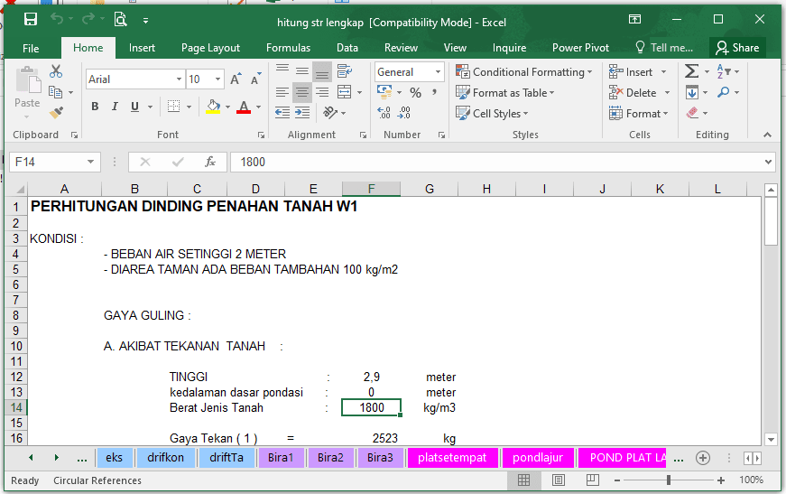 Download File Excel HITUNG STRUKTUR TERLENGKAP