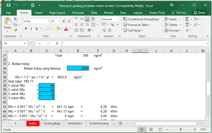 Download File Excel Hitung Kolam Renang+Tandon Lengkap
