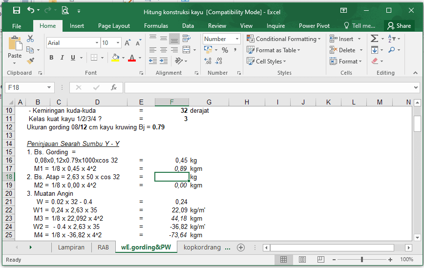 Download File Excel Hitung Konstruksi Kayu Lengkap