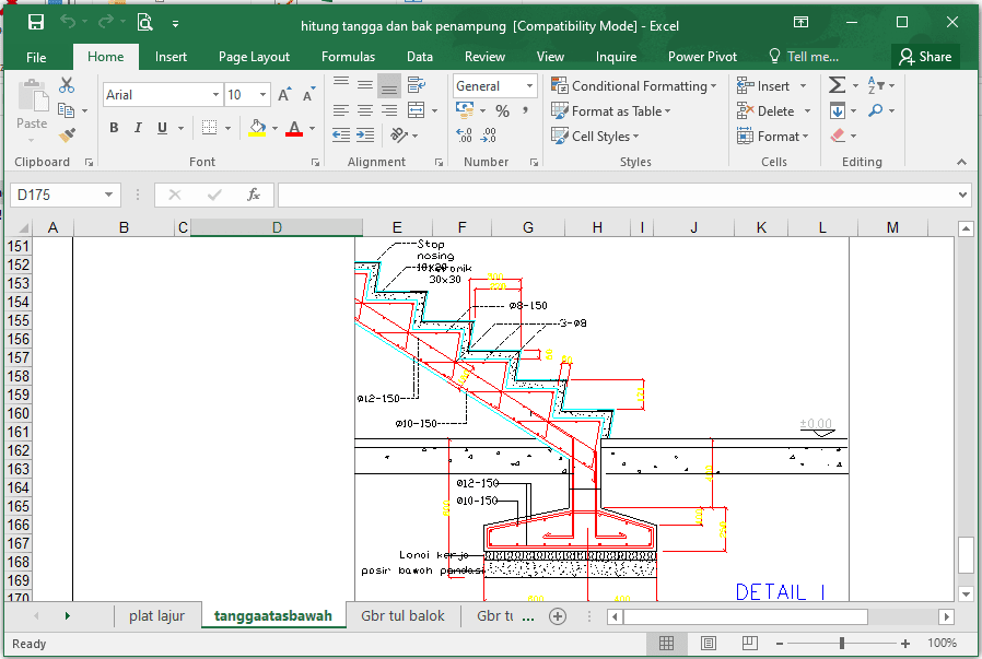 Download File Excel Hitung Tangga+Bak Penampung