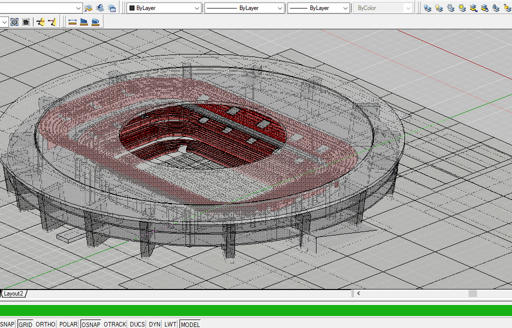 Download Gambar Desain Stadion 3D file DWG AutoCAD