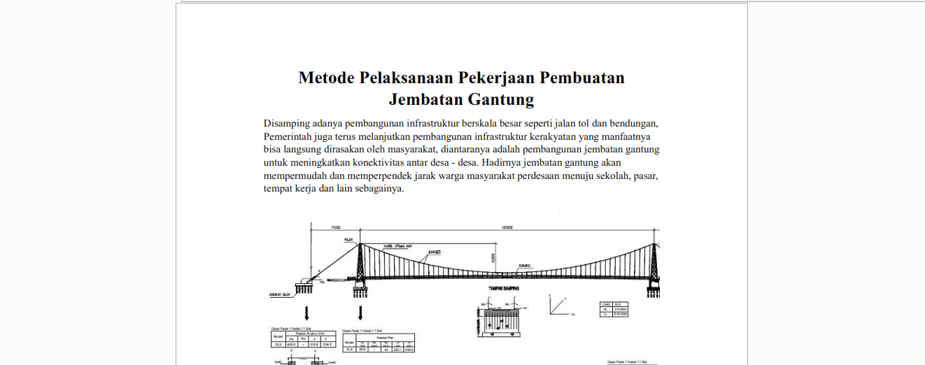Metode Pelaksanaan Pekerjaan Pembuatan Jembatan Gantung