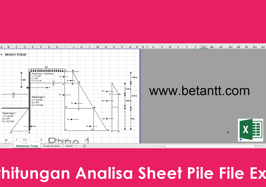 Download Perhitungan Analisa Sheet Pile File Excel