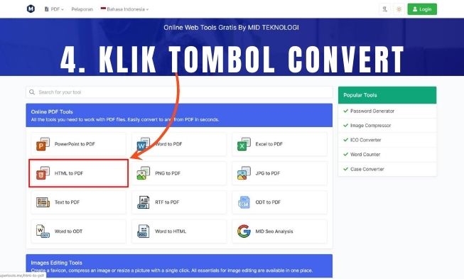 html to pdf converter 4 Klik Tombol Convert HTML
