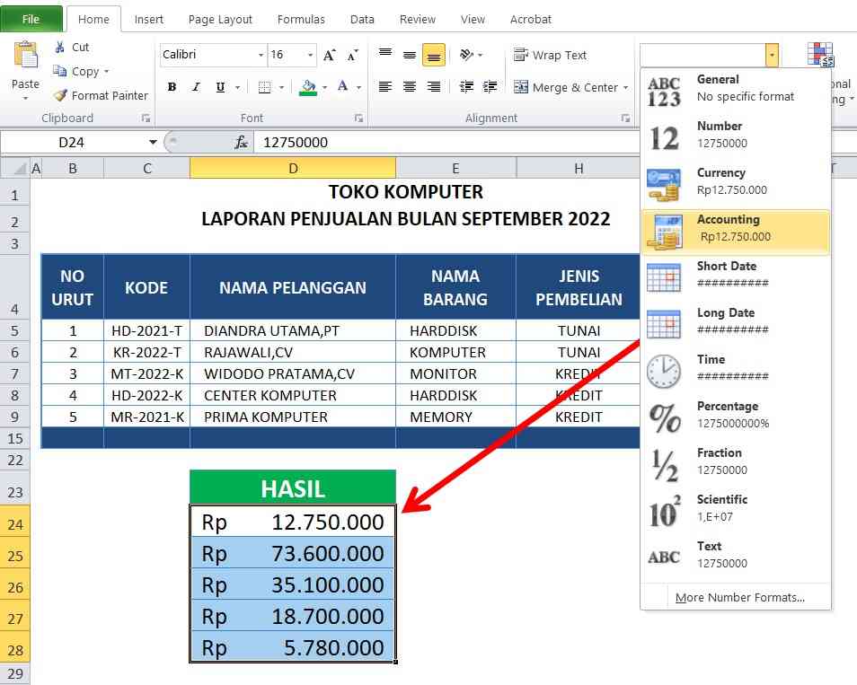 Cara membuat Rupiah di Excel - 3 Accounting