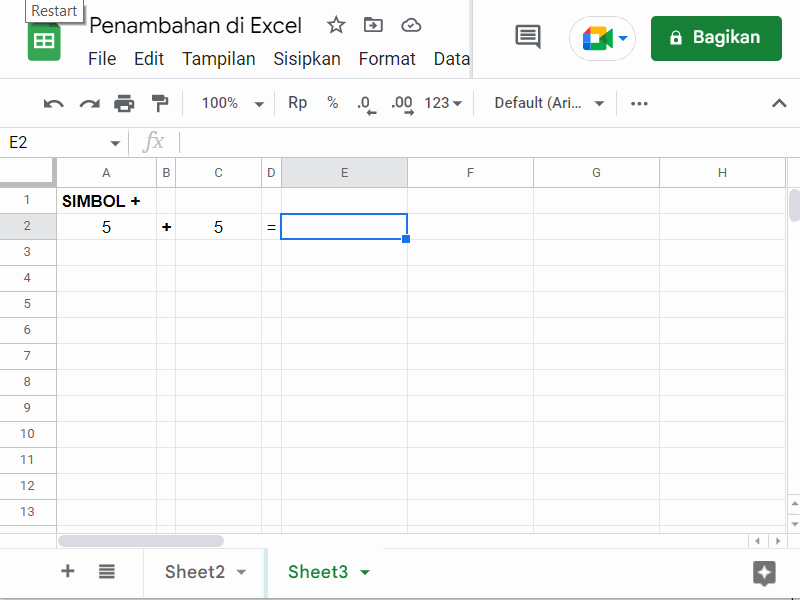 Rumus Excel dan Fungsinya Penambahan