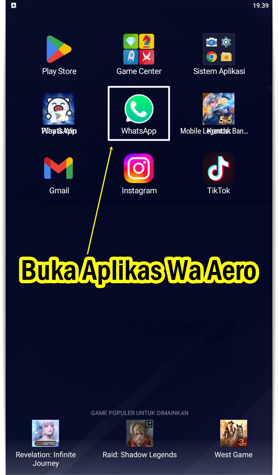 Buka Aplikasi WhatsApp Aero